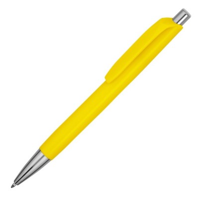 Ручка пластиковая шариковая, желтая