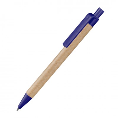 Ручка шариковая из переработанной бумаги, темно-синяя