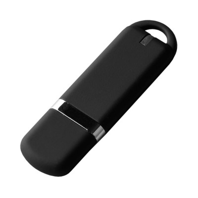 Флешка 16Гб пластик с покрытием soft-touch, черная