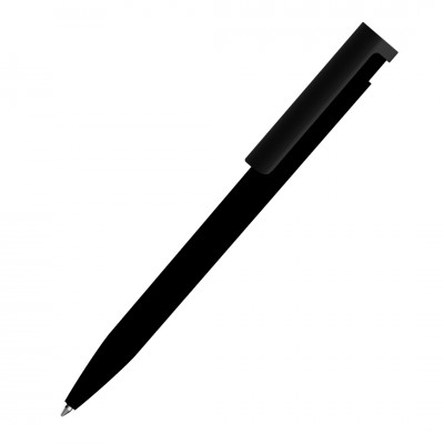 Ручка шариковая с покрытием софт-тач, черная с черным