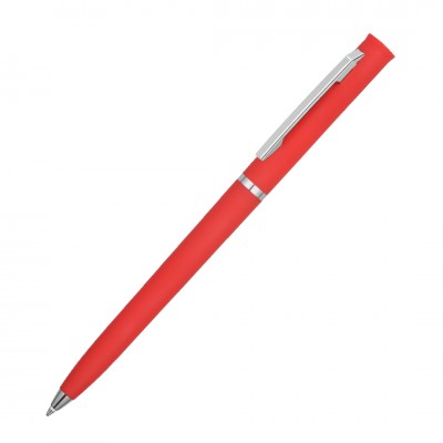 Ручка шариковая, пластик soft-touch,  красная