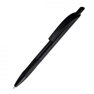 Ручка шариковая с мягким грифом, пластик, черная/черная